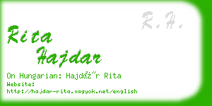 rita hajdar business card